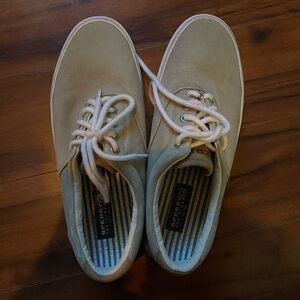 Sperry Men's Tan Canvas Shoes - size 9.5